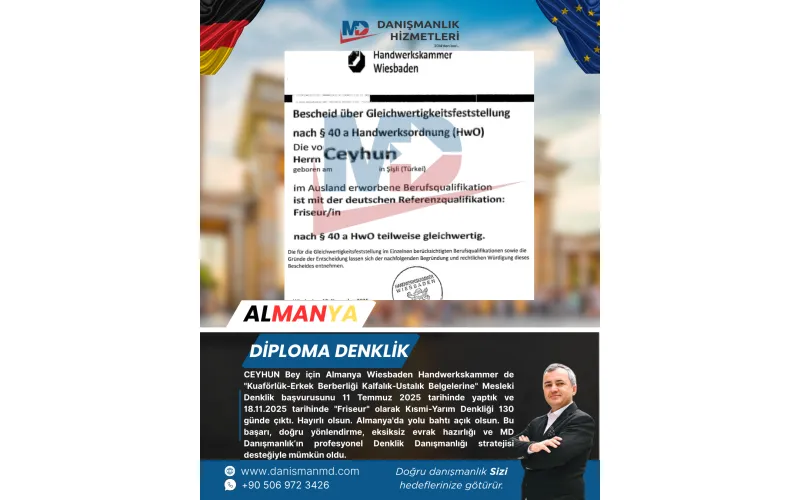 Almanya da Diploma Denklik ve Vize İşlemleri - MD Danışmanlık Hizmetleri Antalya
